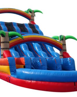 18ft. tropical triple ln waterslide