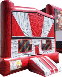 Canopy Bounce House with Projector Screen – Red Marble